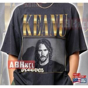 Keanu Reeves Hollywood Icon Actor Portrait Fan T-Shirt